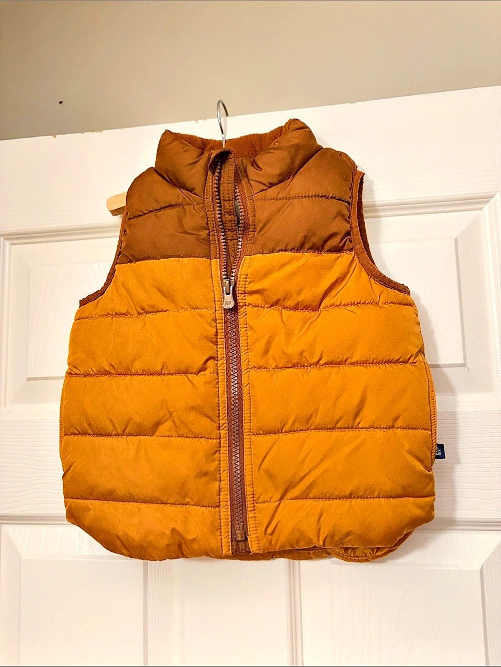 baby GAP ColdControl Puffer Vest Yellow & Brown Size 2 Years